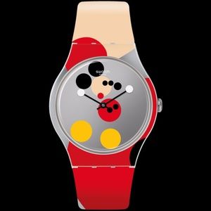 Swatch Watch - Mirror Spot Mickey Mouse by Damien Hirst (SUOZ290S) - New